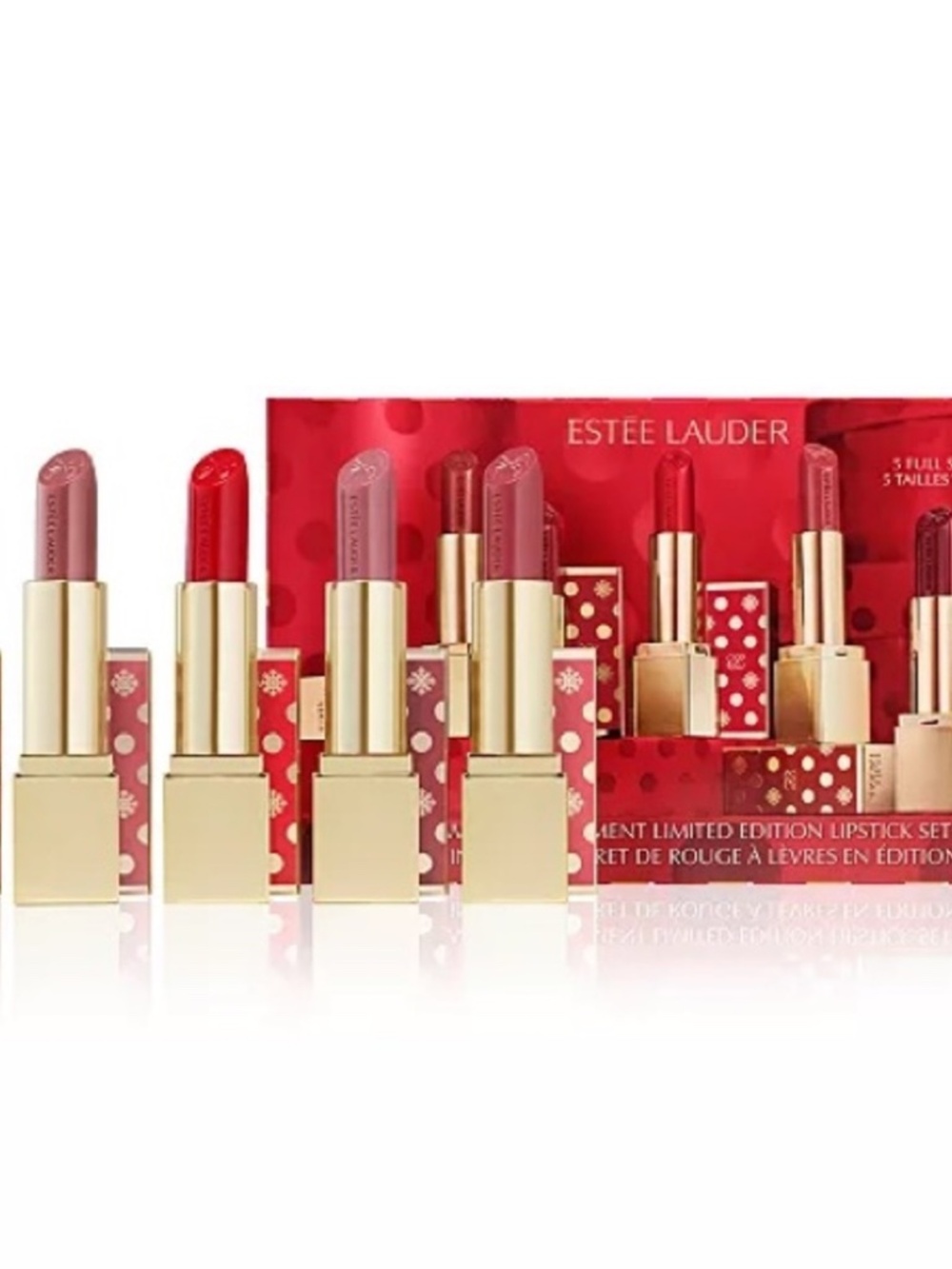 NIB Estée Lauder Unwrap The Moment Full-Size Lipstick Set 5-Pc